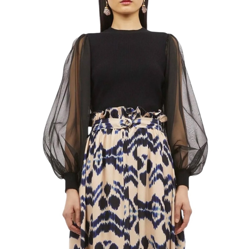 ULLA JOHNSON SABRINA NOIR PULLOVER TOP SIZE MEDIUM